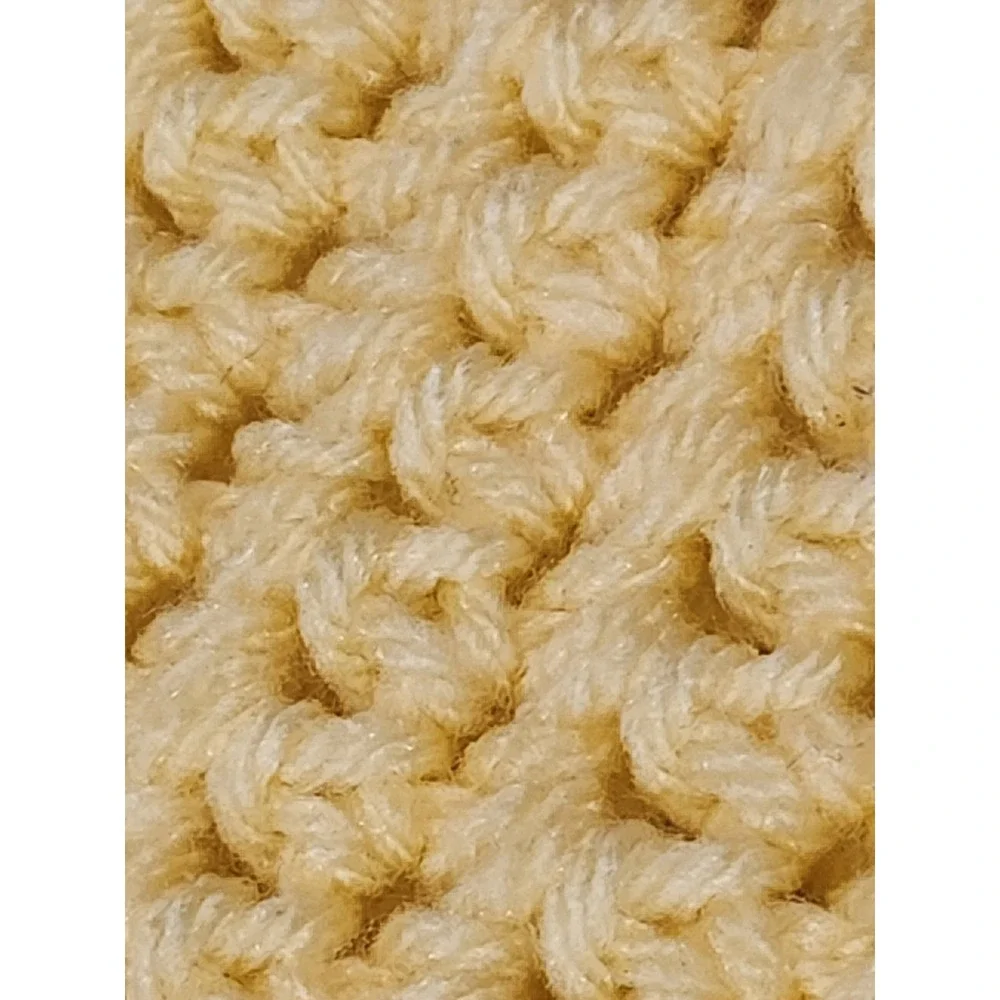 Handmade~Yellow & White~Crochet Throw~ 53